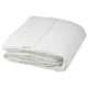 Folded white SMÅSPORRE comforter, with a quilted design, made from recycled polyester and cotton.