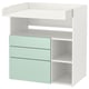 Option: SMÅSTAD Changing table, white light green/with 3 drawers, 90x79x100 cm