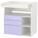 Option: SMÅSTAD Changing table, white lilac/with 3 drawers, 90x79x100 cm
