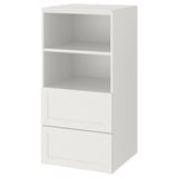 SMÅSTAD / PLATSA Bookcase, white with frame/with 2 drawers, 60x57x123 cm