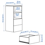 SMÅSTAD / PLATSA Bookcase, white with frame/with 2 drawers, 60x57x123 cm