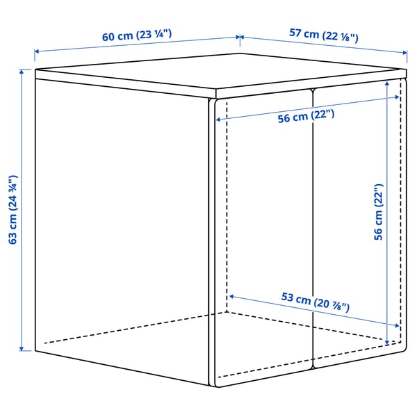 SMÅSTAD / PLATSA Cabinet, white with frame/with 1 shelf, 60x57x63 cm