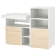 SMÅSTAD / PLATSA Changing table, white birch/with bookcase, 150x79x123 cm