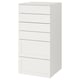 SMÅSTAD / PLATSA Chest of 6 drawers, white with frame, 60x57x123 cm