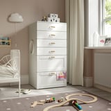 SMÅSTAD / PLATSA Chest of 6 drawers, white with frame, 60x57x123 cm