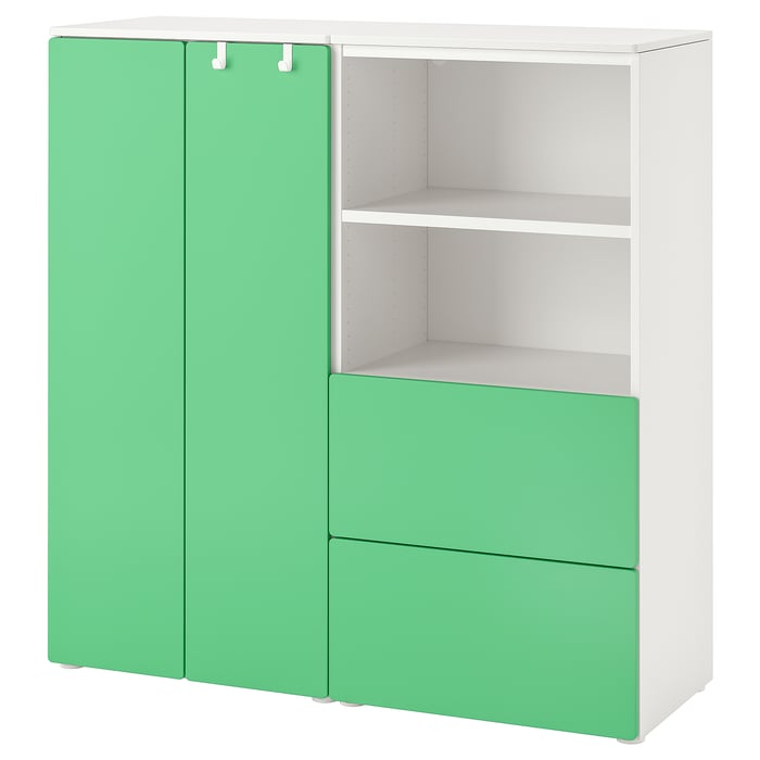 SMÅSTAD / PLATSA storage combination, white/green, 120x42x123 cm IKEA