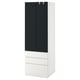 SMÅSTAD / PLATSA Wardrobe, white/blackboard surface with 3 drawers, 60x57x181 cm
