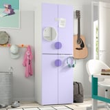 SMÅSTAD / PLATSA Wardrobe, white lilac/with 2 clothes rails, 60x57x181 cm