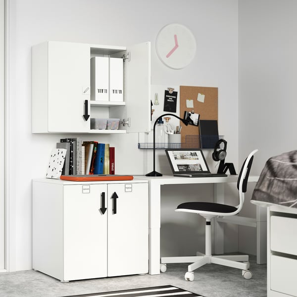 SMÅSTAD Wall cabinet, white birch/with 1 shelf, 60x32x60 cm