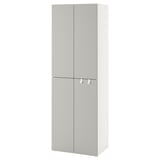 SMÅSTAD Wardrobe, white grey/with 2 clothes rails, 60x42x181 cm