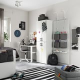SMÅSTAD Wardrobe, white white/with 2 clothes rails, 60x42x181 cm