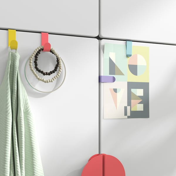 SMÅSTAD Wardrobe, white white/with 2 clothes rails, 60x42x181 cm