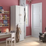 SMÅSTAD Wardrobe, white with frame/with 2 clothes rails, 60x42x181 cm