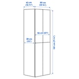 SMÅSTAD Wardrobe, white with frame/with 2 clothes rails, 60x42x181 cm