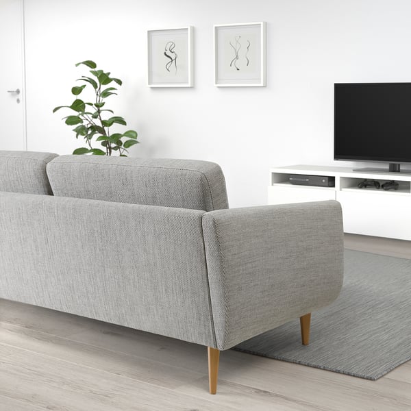 SMEDSTORP 3-seat sofa, Viarp beige/brown/oak