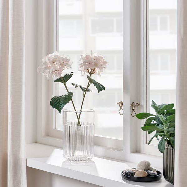 SMYCKA Artificial flower, in/outdoor Hydrangea/light pink, 45 cm