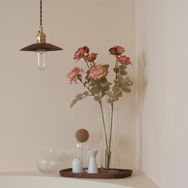 SMYCKA Artificial flower, in/outdoor/Rose golden-brown, 63 cm
