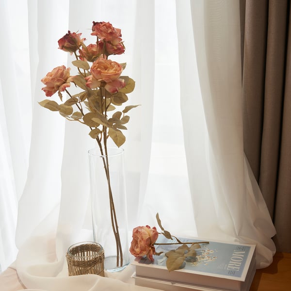 SMYCKA Artificial flower, in/outdoor/Rose golden-brown, 63 cm