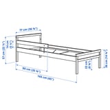 SNIGLAR Bed frame and guard rail, beech, 70x160 cm