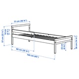 SNIGLAR Bed frame with slatted bed base, beech, 70x160 cm