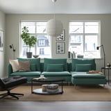 SÖDERHAMN 4-seat sofa with chaise longue, and open end Kelinge/grey-turquoise