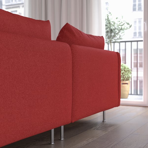 SÖDERHAMN 4-seat sofa with chaise longue, and open end Tonerud/red
