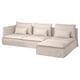 Option: SÖDERHAMN 4-seat sofa with chaise longue, with open end Gransel/natural colour