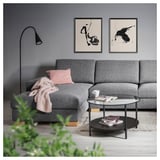 SÖRVALLEN 4-seat sofa, with chaise longue, left/Lejde grey/black