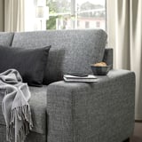 SÖRVALLEN 4-seat sofa, with chaise longue, left/Lejde grey/black