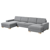 SÖRVALLEN 4-seat sofa with chaise longues, Lejde grey/black