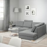 SÖRVALLEN Corner sofa, 3-seat, with open end, right/Lejde grey/black