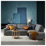 SÖRVALLEN Corner sofa, 3-seat, with open end, right/Lejde grey/black