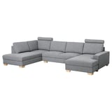 SÖRVALLEN Corner sofa, 4-seat, with chaise longue, right/Lejde grey/black