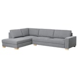 SÖRVALLEN Corner sofa, 4-seat, with open end, left/Lejde grey/black