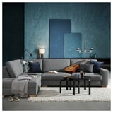 SÖRVALLEN Corner sofa, 4-seat, with open end, left/Lejde grey/black
