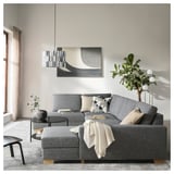 SÖRVALLEN Corner sofa, 5-seat, with chaise longue, right/Lejde grey/black