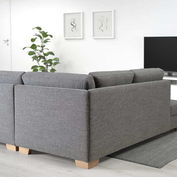 SÖRVALLEN U-shaped sofa, 4-seat, Lejde grey/black