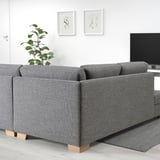 SÖRVALLEN U-shaped sofa, 4-seat, Lejde grey/black