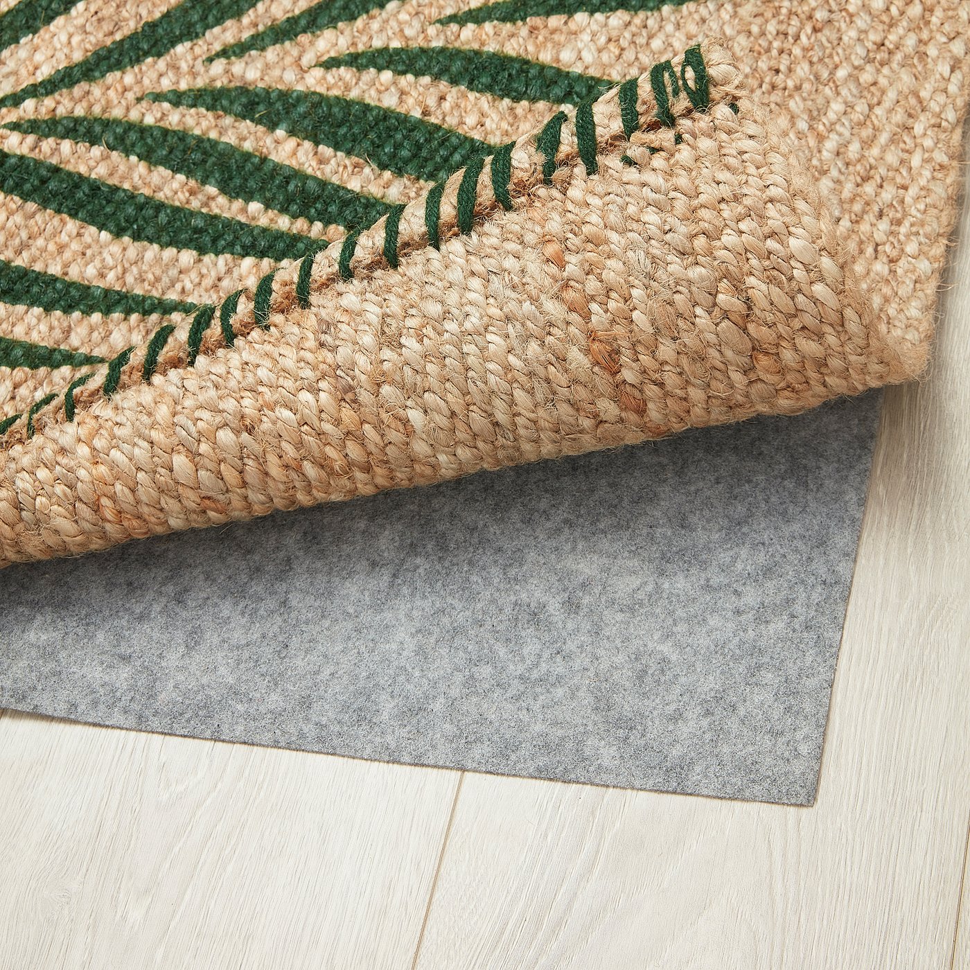 SOMMAR 2020 Rug, flatwoven green leaves, natural IKEA