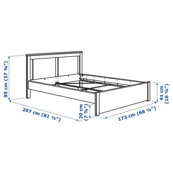 SONGESAND Bed frame, white/Leirsund, 160x200 cm