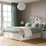 SONGESAND Bed frame with 2 storage boxes, white, 160x200 cm