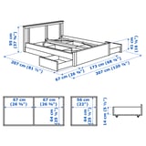 SONGESAND Bed frame with 4 storage boxes, brown/Leirsund, 160x200 cm