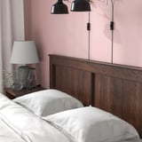 SONGESAND Bed frame with 4 storage boxes, brown/Leirsund, 140x200 cm
