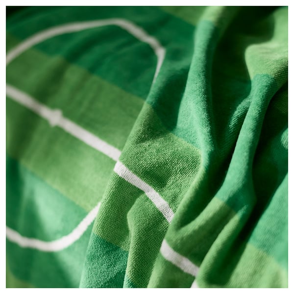 SPORTSLIG Bath sheet, green/football pitch, 100x150 cm