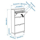 STÄLL Shoe cabinet with 3 compartments, white, 79x29x148 cm