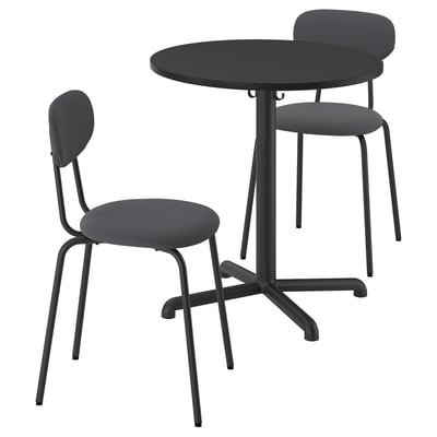 STENSELE / SANDSBERG Table and 2 chairs, anthracite/Remmarn anthracite, 70 cm