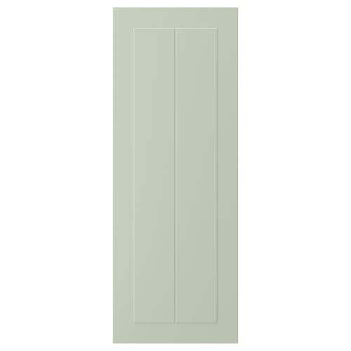 STENSUND green door. Rectangular, grooved panel design. Made of fibreboard and polyurethane paint.