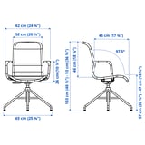STIGBYGEL Swivel chair with armrests, beige/white