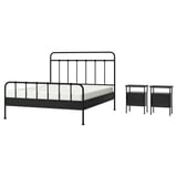 STJÄRNÖ / GRÅFJÄLLET Bedroom furniture, set of 3, anthracite, 160x200 cm