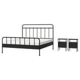 STJÄRNÖ / GRÅFJÄLLET Bedroom furniture, set of 3, anthracite, 180x200 cm